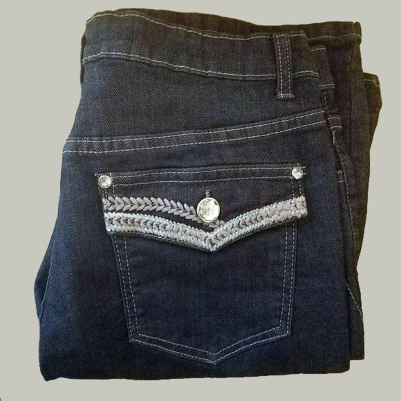 PBX Basics Womens Jeans Dark Wash Bootcut - Picture 1 of 7